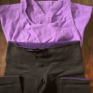 Lululemon capri pants and top size 6